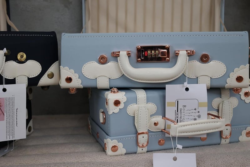 DAISY FIELDS Baby boy keepsake trunk. Azul & Marine Blue Collection. Keepsake suitcase. Designed in Spain (Azul, Petite) - Image 3